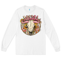 White bullskull mama Long Sleeve Tee - NancyCooperArtShop