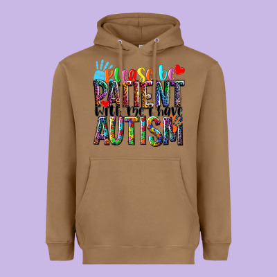Please Be Patient With Me I Have Autism Heavyweight Hoodie Designed By Nancycooperartshop