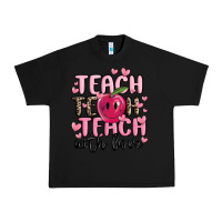 Black teach teach teach with love Urban Heavy Tee - MaliasSmallBusiness
