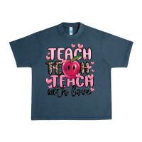 Midnight Navy teach teach teach with love Urban Heavy Tee - MaliasSmallBusiness