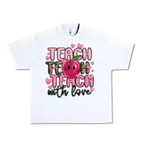 White teach teach teach with love Urban Heavy Tee - MaliasSmallBusiness
