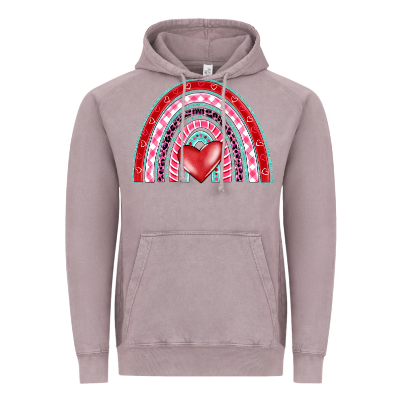 Valentine's Day Rainbow Vintage Hoodie by BarkalooDesign | Teevron