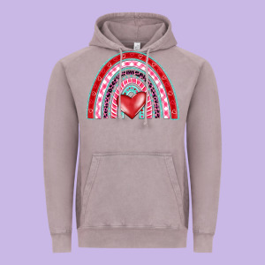 Valentine's Day Rainbow Vintage Hoodie Designed By Barkaloodesign