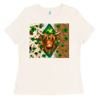 Bone St. Patrick's Day Highland cow Ladies Tee - Neo Western
