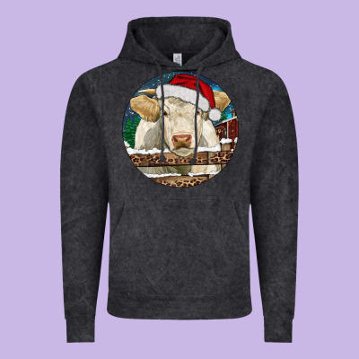 Charolais Cow Christmas Vintage Hoodie Designed By Ranaportraitstore