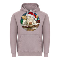 Vintage Zinc Charolais Cow Christmas Vintage Hoodie - RanaPortraitStore
