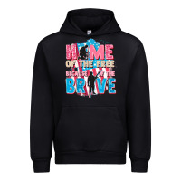 Black Home of the free because of the brave Urban Hoodie - FaDigitalArtStudio