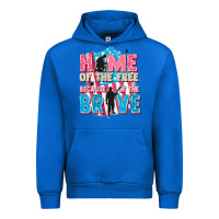 Cobalt Home of the free because of the brave Urban Hoodie - FaDigitalArtStudio