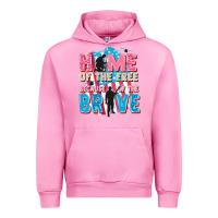 Fuchsia Pink Home of the free because of the brave Urban Hoodie - FaDigitalArtStudio