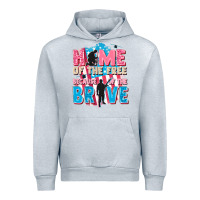 Heather Grey Home of the free because of the brave Urban Hoodie - FaDigitalArtStudio
