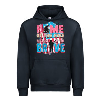 Navy Home of the free because of the brave Urban Hoodie - FaDigitalArtStudio