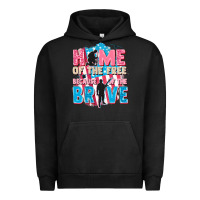 Pigment Black Home of the free because of the brave Urban Hoodie - FaDigitalArtStudio