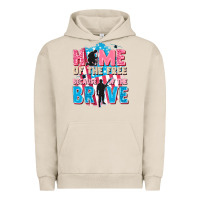 Pigment French Oak Home of the free because of the brave Urban Hoodie - FaDigitalArtStudio