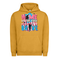 Pigment Peanut Butter Home of the free because of the brave Urban Hoodie - FaDigitalArtStudio
