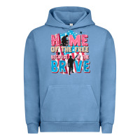 Pigment Pebble Blue Home of the free because of the brave Urban Hoodie - FaDigitalArtStudio