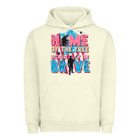 Pigment Pistachio Home of the free because of the brave Urban Hoodie - FaDigitalArtStudio