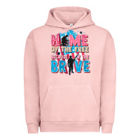 Pigment Salmon Home of the free because of the brave Urban Hoodie - FaDigitalArtStudio