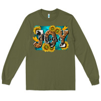 Army Green choose joy Long Sleeve Tee - NancyCooperArtShop