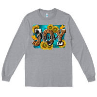 Heather Grey choose joy Long Sleeve Tee - NancyCooperArtShop