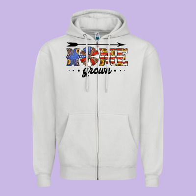 Home Grown American Flag Windmill Zipper Hoodie Designed By Jasminsmagicworld