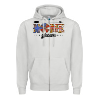 Dove Grey home grown american flag windmill Zipper Hoodie - Jasminsmagicworld