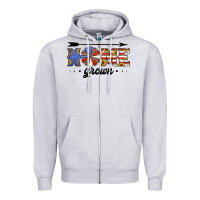Heather Grey home grown american flag windmill Zipper Hoodie - Jasminsmagicworld