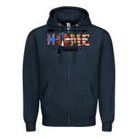 Navy home grown american flag windmill Zipper Hoodie - Jasminsmagicworld