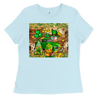 Baby Blue St. Patrick's Day gnomies truck tumbler Ladies Tee - Neo Western