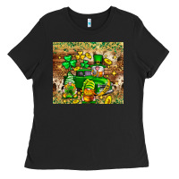 Black St. Patrick's Day gnomies truck tumbler Ladies Tee - Neo Western