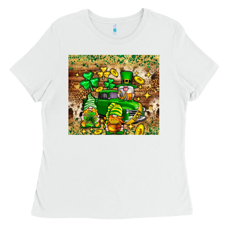 St. Patrick's Day Gnomies Truck Tumbler Ladies Tee by Neo Western | Teevron