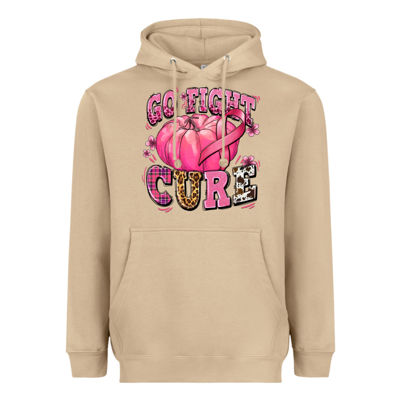 Go Fight Cure Pumpkin Heavyweight Hoodie by texasbilliewilder | Teevron