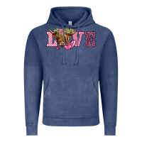 Vintage Denim valentine's day love highland cow Vintage Hoodie - BarkalooDesign