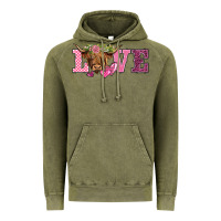 Vintage Olive valentine's day love highland cow Vintage Hoodie - BarkalooDesign