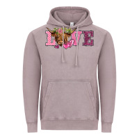 Vintage Zinc valentine's day love highland cow Vintage Hoodie - BarkalooDesign
