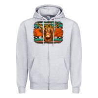 Heather Grey highland cow western background Zipper Hoodie - Jasminsmagicworld