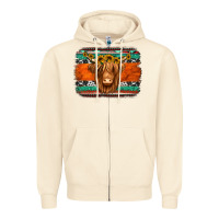 Sandshell highland cow western background Zipper Hoodie - Jasminsmagicworld