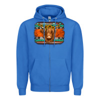 True Royal highland cow western background Zipper Hoodie - Jasminsmagicworld