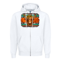 White highland cow western background Zipper Hoodie - Jasminsmagicworld