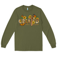 Army Green created with a purpose with sunflower and butterfl Long Sleeve Tee - NancyCooperArtShop