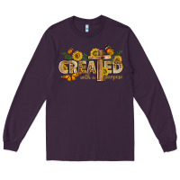 Plum created with a purpose with sunflower and butterfl Long Sleeve Tee - NancyCooperArtShop