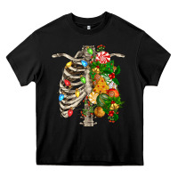 Black skeleton chest christmas Heavy Core Tee - FaDigitalArtStudio