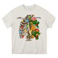 Cream skeleton chest christmas Heavy Core Tee - FaDigitalArtStudio