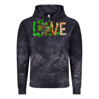 Cloud Black love luck with clover Vintage Hoodie - NancyCooperArtShop