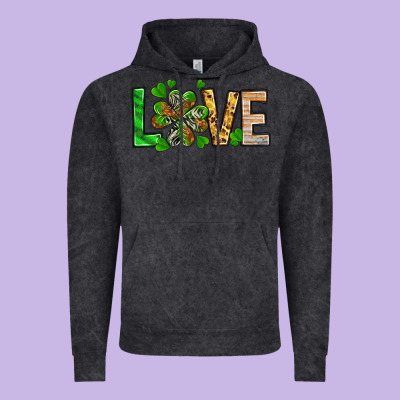 Love Luck With Clover Vintage Hoodie Designed By Nancycooperartshop
