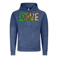 Vintage Denim love luck with clover Vintage Hoodie - NancyCooperArtShop