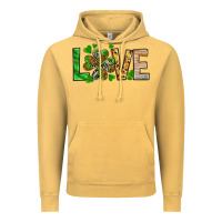 Vintage Mustard love luck with clover Vintage Hoodie - NancyCooperArtShop