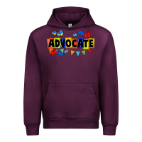Mauve Wine Advocate Autism Urban Hoodie - FaDigitalArtStudio