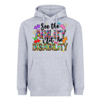 Heather Grey see the ability not the disability nca Heavyweight Hoodie - NancyCooperArtShop