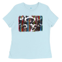 Baby Blue cowhide, leopard serape backgraund Ladies Tee - JahusDesignShop