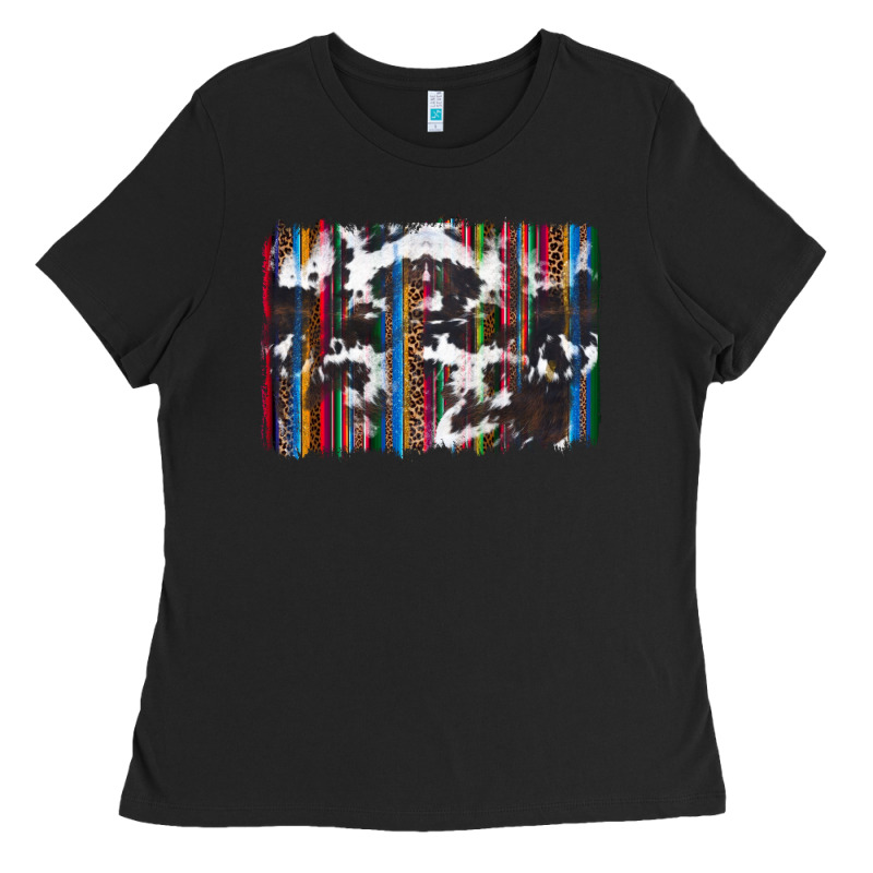 Cowhide, Leopard Serape Backgraund Ladies Tee by JahusDesignShop | Teevron
